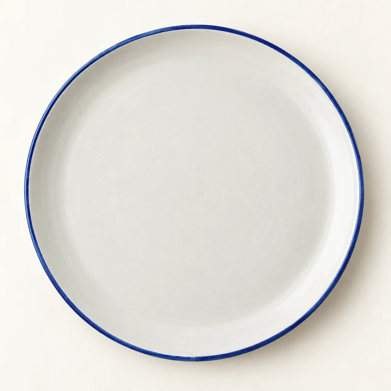 Blue rim dinner plate